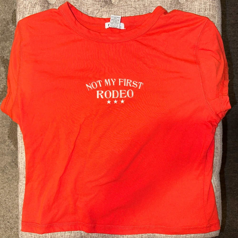 NWT Western Crop Tee Not My First Rodeo Texas Nashville Ready